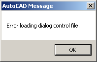 Error loading dialog control file.