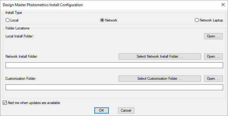 Help design master install configuration dialog box network