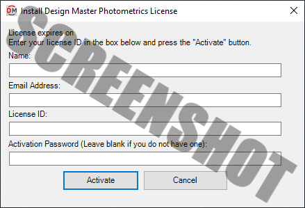 Help install license dialog box