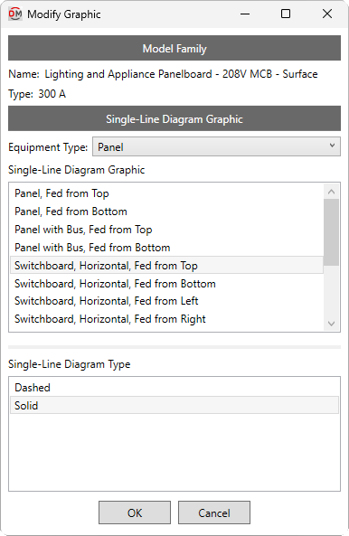 Modify graphic dialog box