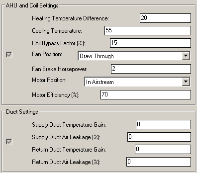 psychrometric settings